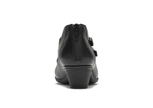 Abbott Curvy Black Leather Heel