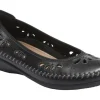 Alder Azza Black Perforated Leather Ballet Flat