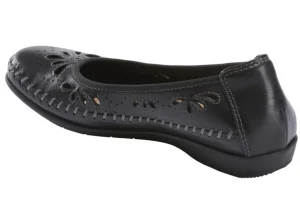 Alder Azza Black Perforated Leather Ballet Flat
