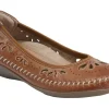 Alder Azza Sand Brown Perforated Leather Ballet Flat
