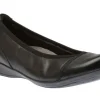Alder Varden Black Leather Ballet Flat Shoe