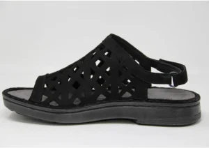 Amadora Black Leather Wide Width Sandal