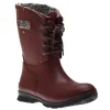 Amanda Plush Lace-Up Burgundy Women's Insulated Rain Boot