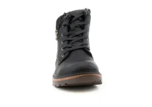 Amy Navy Lace-Up Ankle Boot