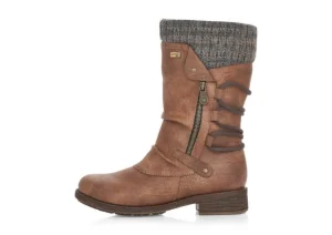 Andros Brown Knit Mid-Height Boot