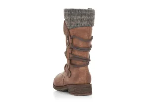 Andros Brown Knit Mid-Height Boot