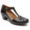 Angelina Black T-Strap Low Heel