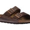 Arizona Hard Footbed Habana Brown Oiled Leather Slide Sandal