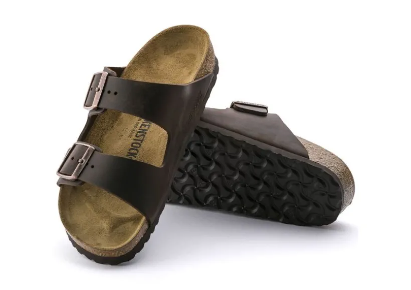 arizona_hard_footbed_haba_1.webp Arizona Hard Footbed Habana Brown Oiled Leather Slide Sandal