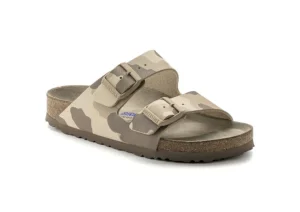 Arizona Soft Footbed Desert Soil Camo Grey Slide Sandal