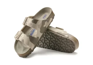 Arizona Soft Footbed Desert Soil Camo Grey Slide Sandal