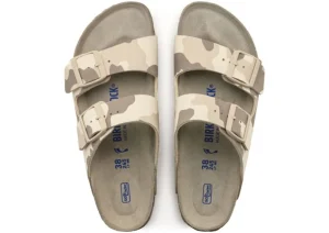 Arizona Soft Footbed Desert Soil Camo Grey Slide Sandal