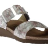 Ashley White Floral Leather Slide Sandal
