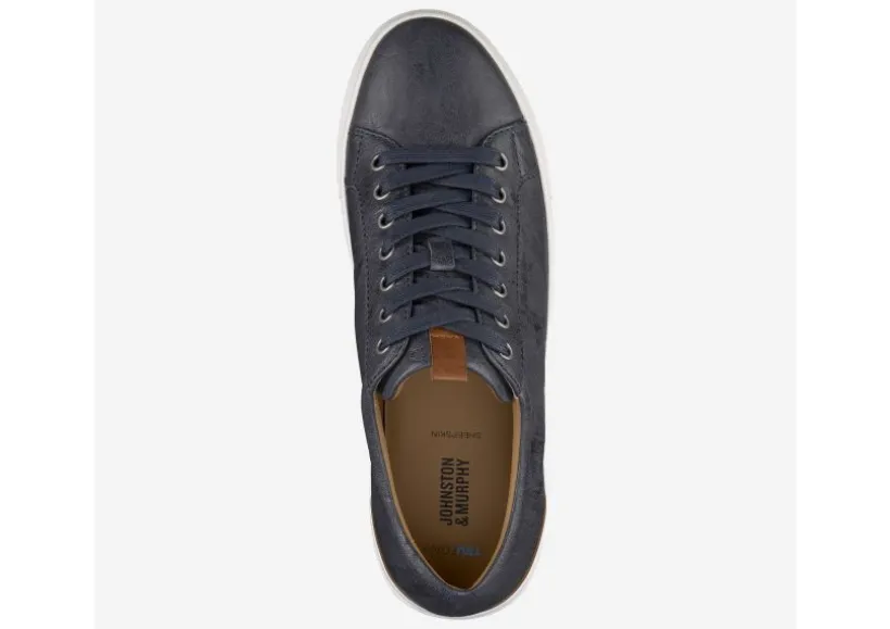 banks_navy_leather_laceup_1.webp Banks Navy Leather Lace-Up Sneaker