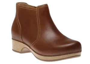 Barbara Tan Brown Oiled Leather Ankle Boot