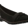 54.107.17 Black Suede Leather Ballet Flat