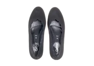 02.211.47 Black Suede Leather Scalloped Block Heel