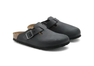 Boston Black Oiled Leather Clog
