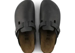 Boston Black Oiled Leather Clog