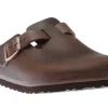 Boston Habana Brown Oiled Leather Soft Footbed Clog