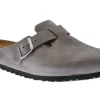 Boston Iron Grey Oiled Leather Clog