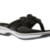 Brinkley Flora Black White Thong Sandal