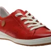 Caren 01 Red Leather Lace-Up Sneaker