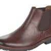 Clarino Dark Brown Leather Chelsea Boot