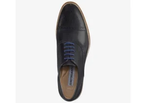 Conard Black Leather Cap Toe Dress Oxford