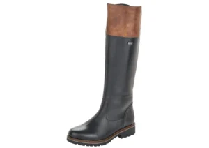 Cristallino Black Brown Leather Tall Boot