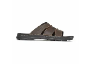 Darwyn Brown Leather Slide Sandal