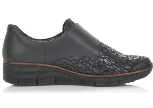 Deserto Black Print Wedge Loafer