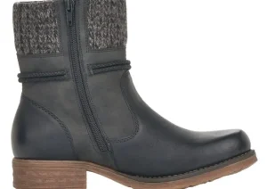 Eagle Black Grey Knit Ankle Boot