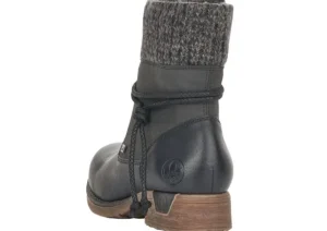 Eagle Black Grey Knit Ankle Boot