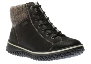 Eagle Black Knit Lace-Up Ankle Boot