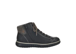 Eagle Black Knit Lace-Up Ankle Boot