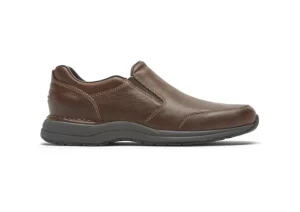 Edge Hill 2 Brown Leather Double Gore Slip-On Casual Dress Shoe