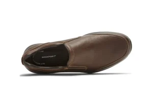 Edge Hill 2 Brown Leather Double Gore Slip-On Casual Dress Shoe