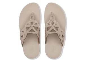 Elora Crystal Rose Gold Thong Sandal