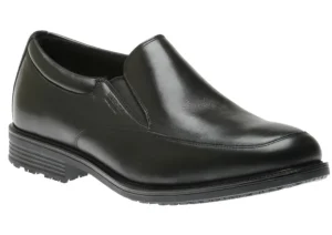 Essential Details Black Leather Waterproof Slip-On Dress Shoe