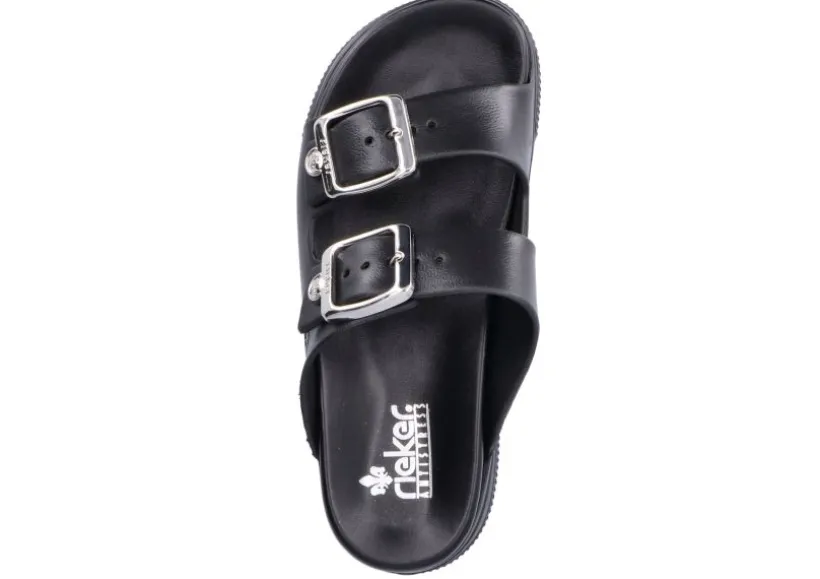 eva_black_double_strap_si_1.webp Eva Black Double Strap Silver Buckle Slide Sandal