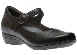 Fawna Black Leather Mary Jane