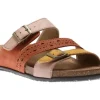 Felix Amber Yellow Multicolour Perforated Strappy Slide Sandal