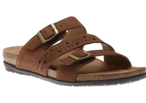 Felix Bark Brown Perforated Strappy Slide Sandal
