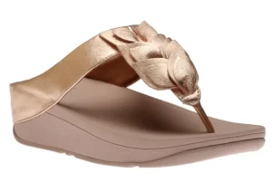 Fino Rose Gold Leather Thong Sandal