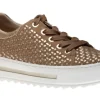 66.499.30 Florenz Taupe Gold Metallic Platform Sneaker