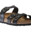 Franca Black Oiled Leather Slide Sandal