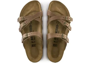 Franca Oiled Leather Tobacco Brown Slide Sandal