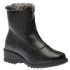 Front Zipper Ice Grip Black Faux Fur Vegan Winter Boot