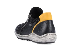 Gargano Black Yellow Print Zipper Sneaker